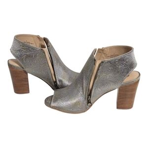 Sbicca Metallic Open Toe Block heel Sandals Size US 9